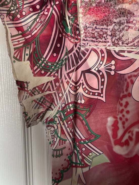 Style & Co. Women's Pink Floral Mandala Sequin V-Neck Empire Waist Tunic Top siz - Picture 3 of 8